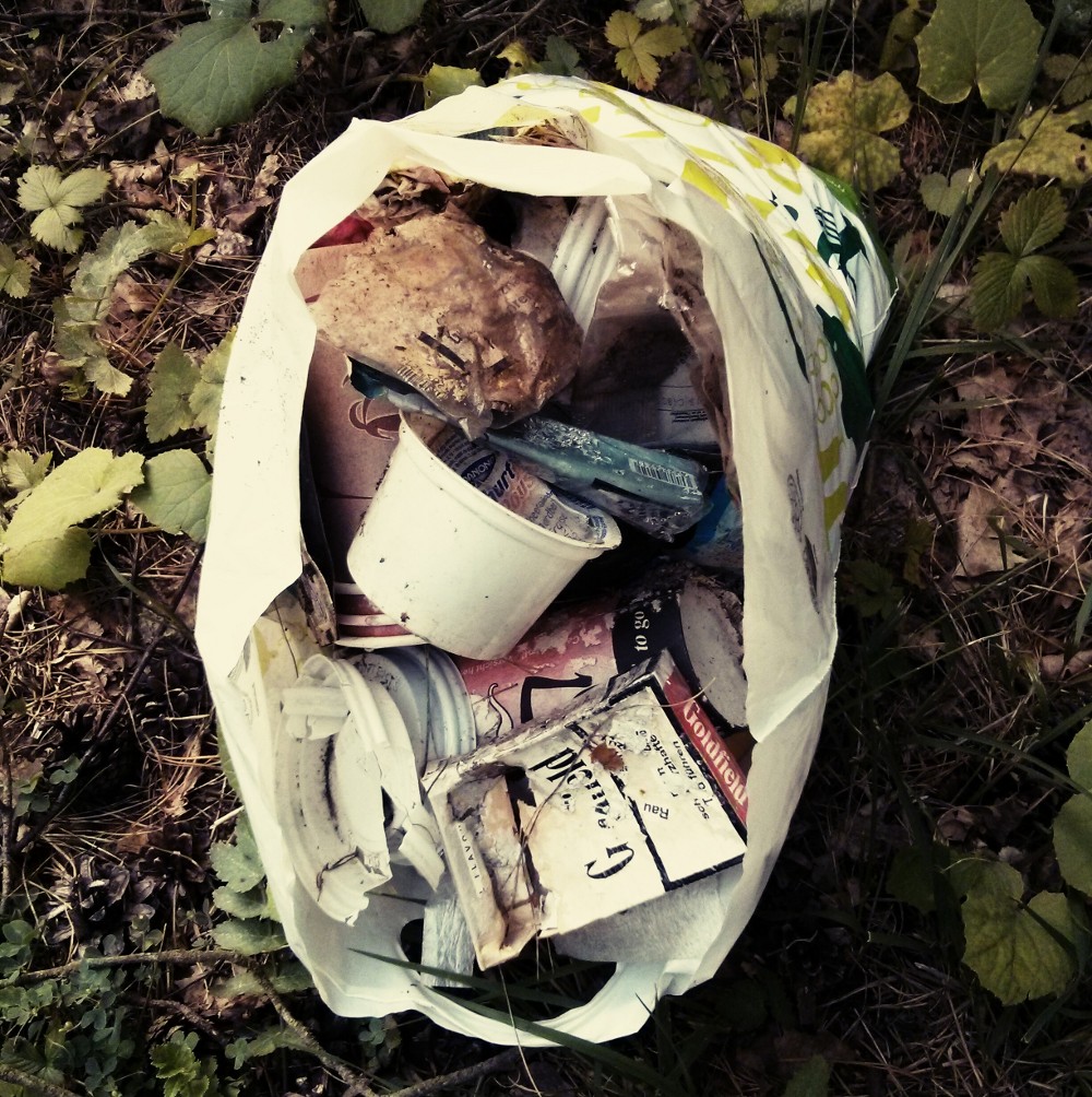 Müll im Straßengraben